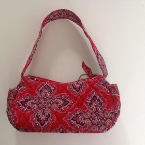 New VERA BRADLEY RED Floral HOBO SHOULDER BAG